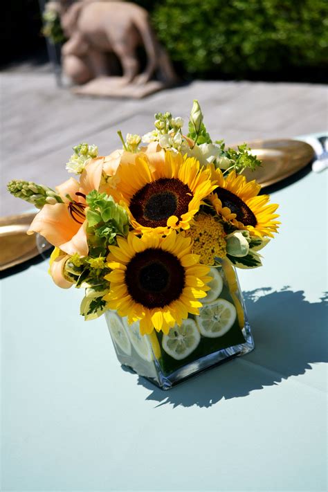 sunflower centerpieces tables